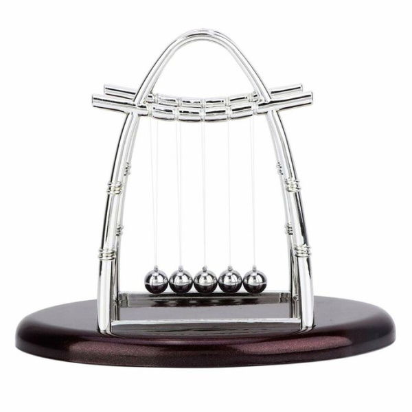 Newtons Cradle Classic Pendulum Balance Balls Motion Desk Toys Swinging Decoration Stress Relief Display Physics Steel Ball Desktop (Large)