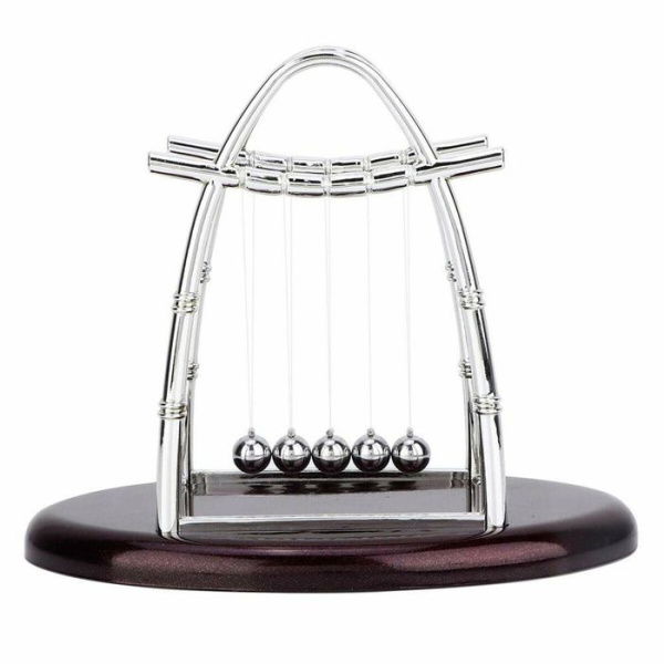 Newtons Cradle Classic Pendulum Balance Balls Motion Desk Toys Swinging Decoration Stress Relief Display Physics Steel Ball Desktop (Medium)