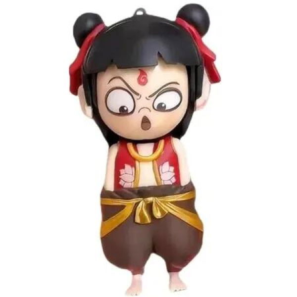 Nezha Model Toy,Ne Zha Cute Face Changing Doll,Face-Changing Decorative Ornament Pendant with 4 Variable Unique Faces