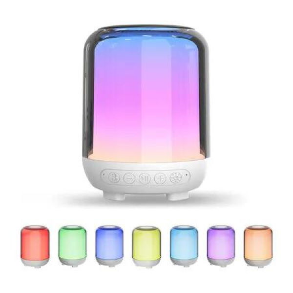 Night Light Bluetooth 5.3 HiFi Wireless Speaker with 20 Sleep Aid Sound White Noise Machine, LED Dimmable MultiColor Changing, Gifts for Home Decor