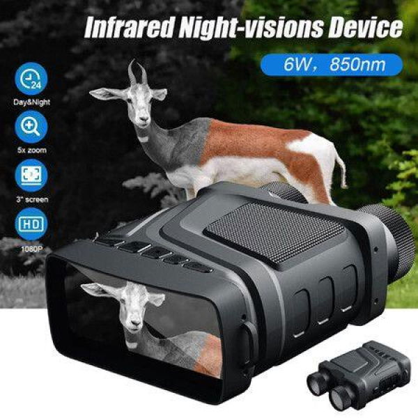 Night Vision Binoculars Device R12 Infrared 1080P HD 5X Digital Zoom Hunting Telescope Outdoor Day Night Dual Use