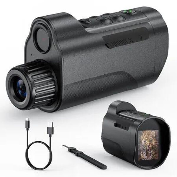 Night Vision Monocular,800M-10X Digital Zoom,2 Inhc HD Screen Infrared Binoculars with Compass 64GB TF Card for Photos and Videos