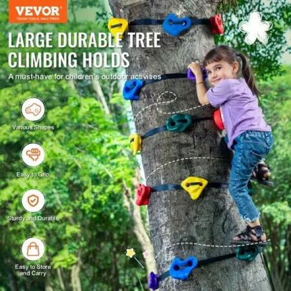 Ninja Tree Climbing Kit 20 Tree Climbing Holds 6 Ratchet Straps Outdoor