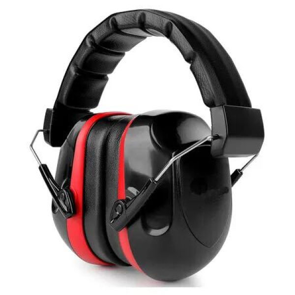 Noise Reduction Ear Protection Ear Muffs, Shooting Ear Protection, SNR 28dB Noise Cancelling Headphones for Men Women Kids Autism, Black and Red