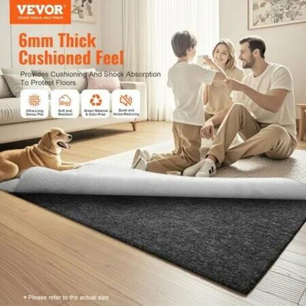 Non Slip Rug Pad Gripper 60.2 x 96 in Carpet Mat 0.24 Thick for Floor