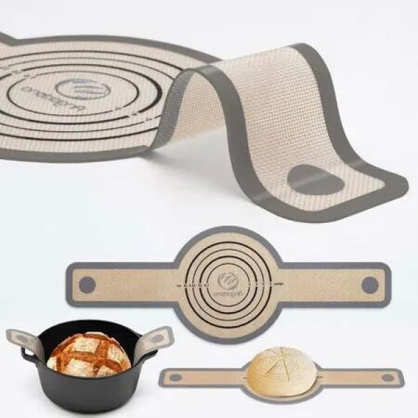 Non-Stick Easy Cleaning Bread Baking Mat with Extra Long Handles for Easy Transfer,Heat-resistant