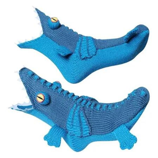 Novelty Animal Socks Knit Dragon Sock for Christmas Gifts Creative Home Warm, Blue