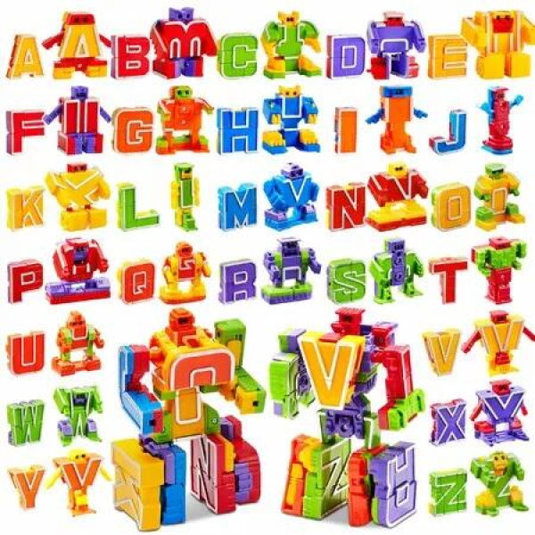 Number Robots Learning Toys Alphabet Bots 26Pcs Action Figure Educational Gifts Kids Boys Girls Preschool Skill Development