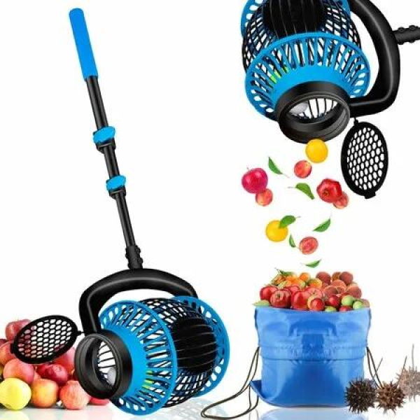 Nut Collector, Fruit Picker, Ball Picker, Side Opening Dump | Apply to Larger Nuts, Golf Balls, Tennis Balls,Apple,Lemons