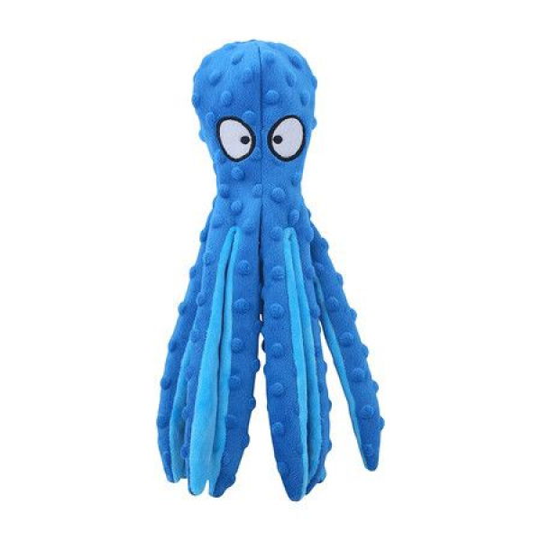 Octopus Squeaky Dog Toy Puppy Teething Toys For Small Medium Dogs (Blue)