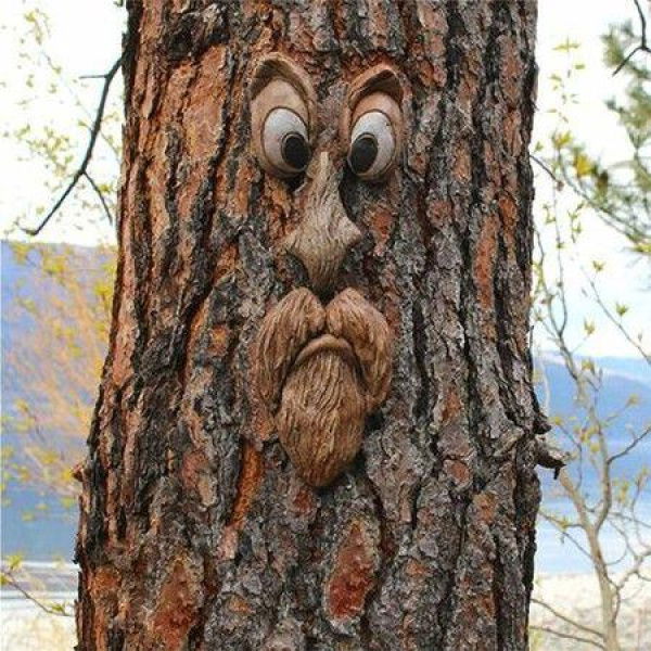 Old Man Tree Faces Decor Outdoor Tree Hugger Sculpture Yard Art Garden Decorations For Halloween Easter