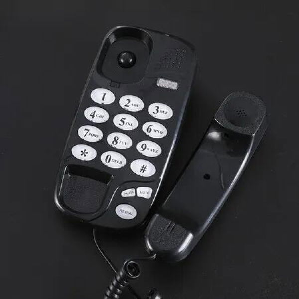 Old Style Wall Phone, Classic Retro Design Landline Phones for Home, Wall Phones for Landline, Suitable for Home, Office (Black)