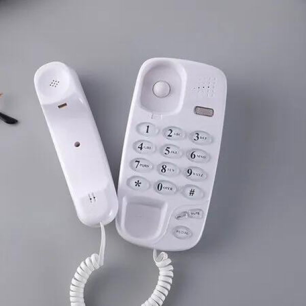Old Style Wall Phone, Classic Retro Design Landline Phones for Home, Wall Phones for Landline, Suitable for Home, Office (White)