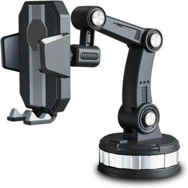 One-Button Pop-Up Strong Suction Cup Cell Phone Car Mount (Black)