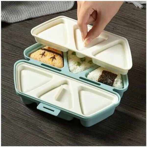 Onigiri Mold Triangle Sushi Mold 6 at Once Cavity Press Onigiri Rice Balls Non-stick Maker Tools For Seaweed Rice Balls Sushi Musubi