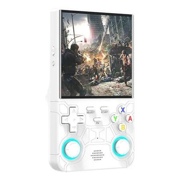 Open Source Game Handheld Console 4 IPS Screen Portable Video Console 128G 20000+ Games Linux System Support WiFi Bluetooth (White,128G)