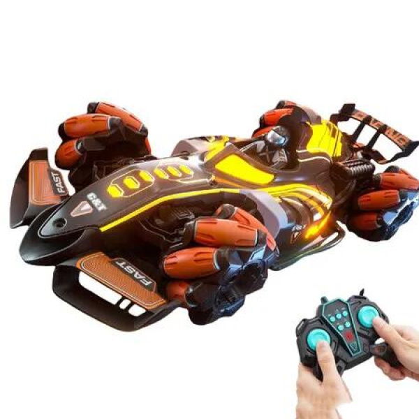 Orange 2.4G F1 Racing Remote Control Car Spray Drift Dual Batteries Ideal Gift For Children