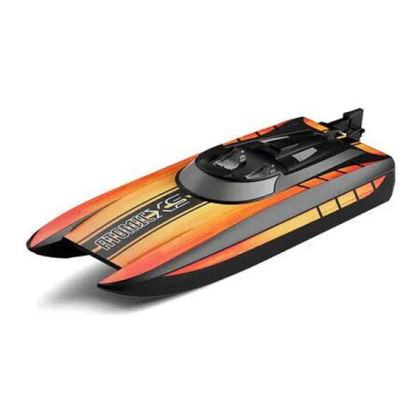 Orange 2.4GHz Remote Controlled Boat Waterproof Speedboat 30kmh Easy Setup Dual Batteries Perfect for Ages 7 and Above Birthdays Christmas Gifts