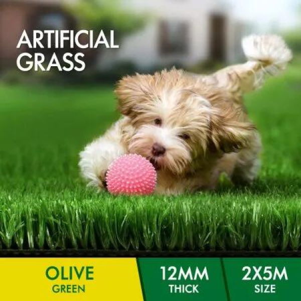 OTANIC Artificial Grass 12mm 2x5m Synthetic Turf Fake Yarn Lawn