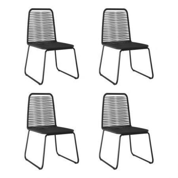 Outdoor Chairs 4 Pcs Poly Rattan Black