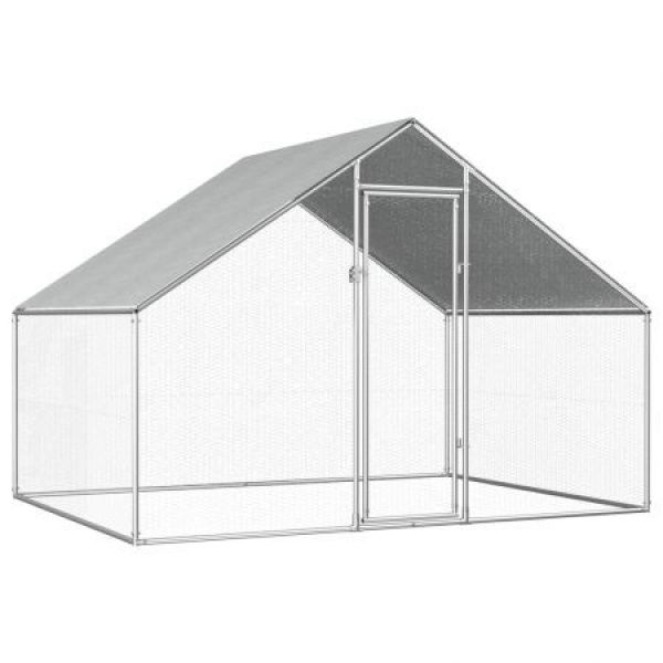 Outdoor Chicken Cage 2.75x2x2m Galvanized Steel.