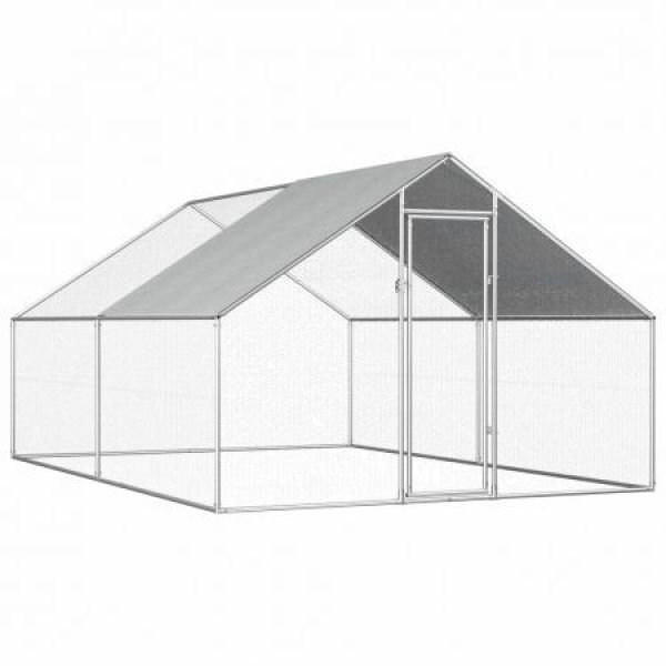 Outdoor Chicken Cage 2.75x4x1.92m Galvanized Steel