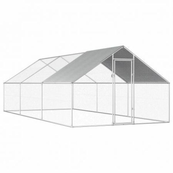 Outdoor Chicken Cage 2.75x6x1.92m Galvanized Steel.