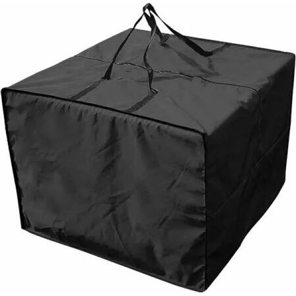 Outdoor Cushion Christmas Storage Bag Square, Patio Furniture Christmas items Storage Bag with Zipper and Handles Color Black