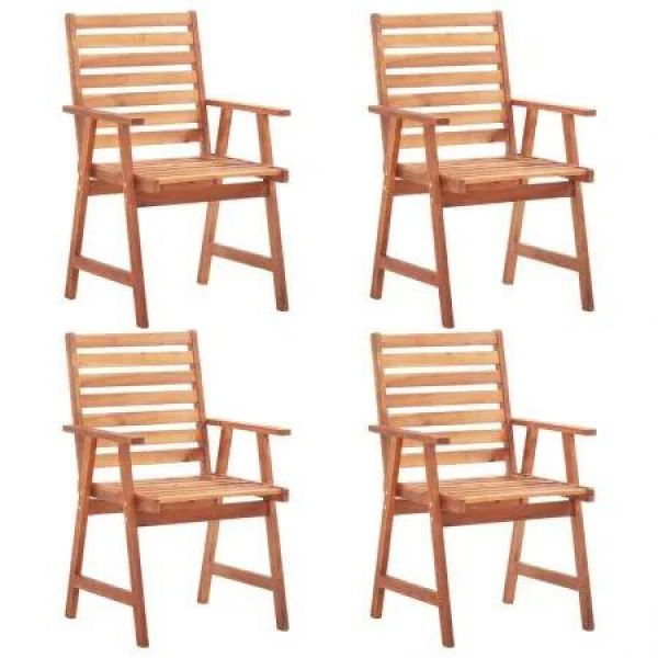 Outdoor Dining Chairs 4 pcs Solid Acacia Wood