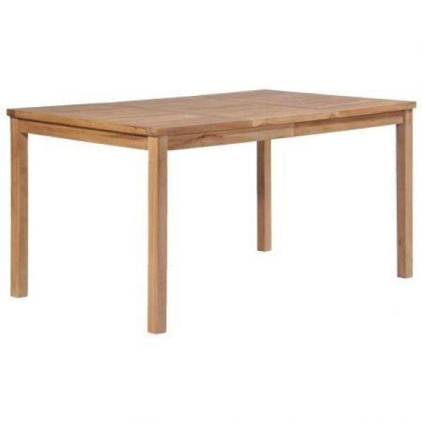 Outdoor Dining Table 150x90x77 Cm Solid Teak Wood