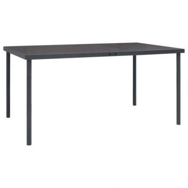 Outdoor Dining Table Anthracite 150x90x74 Cm Steel