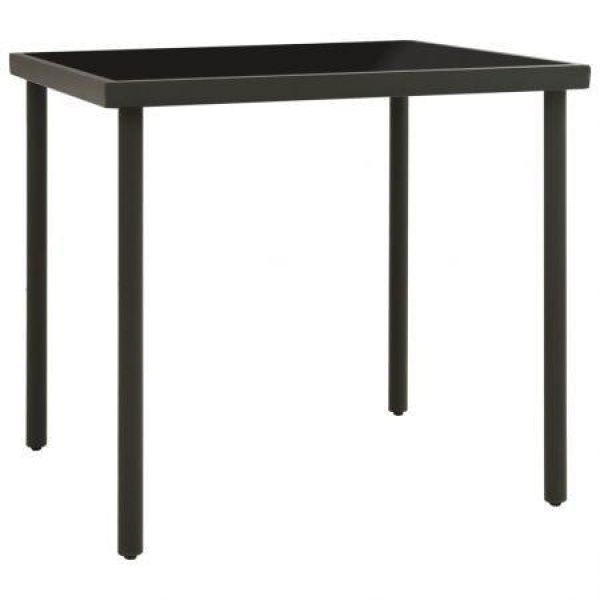 Outdoor Dining Table Anthracite 80x80x72 Cm Glass And Steel