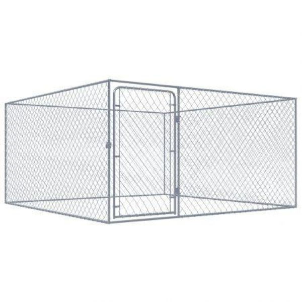 Outdoor Dog Kennel Galvanised Steel 2x2x1 M