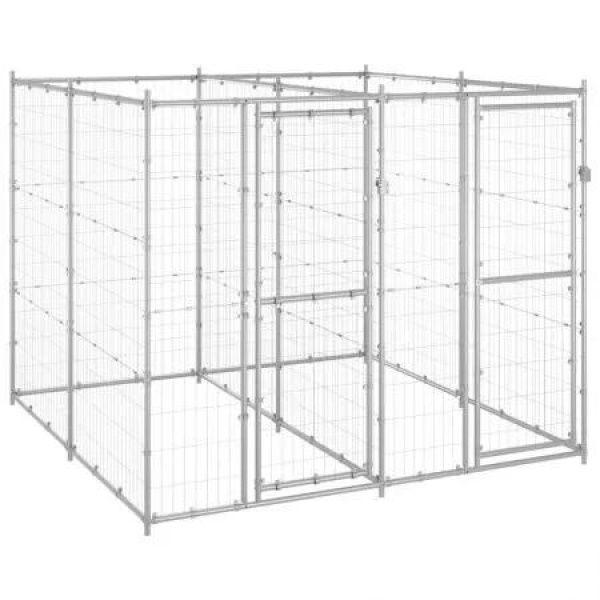 Outdoor Dog Kennel Galvanised Steel 4.84 mÂ²