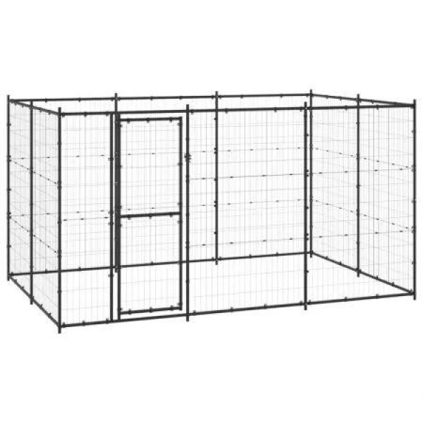 Outdoor Dog Kennel Steel 7.26 mÂ²