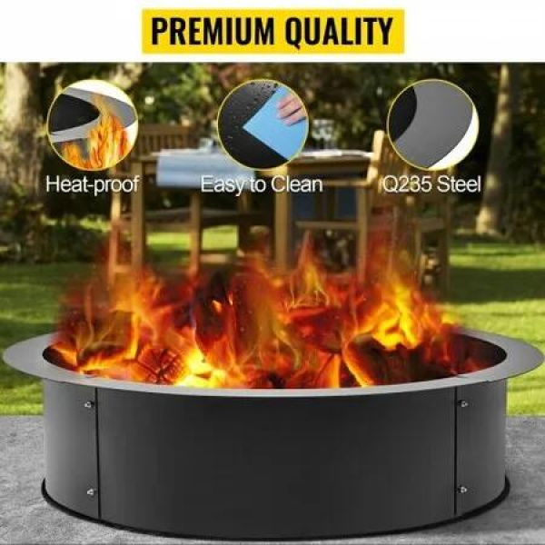 Outdoor Fire Pit Ring 106cm BBQ Table Grill Garden Wood Burning Fireplace