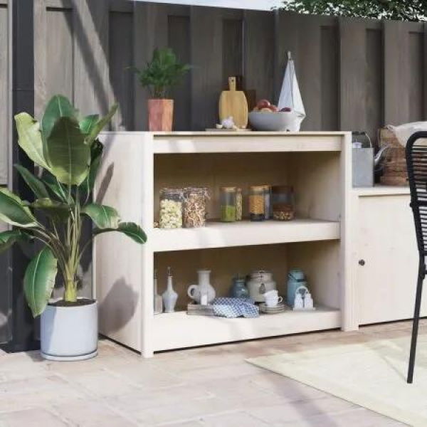 Outdoor Kitchen Cabinet White 106x55x92 cm Solid Wood Pine