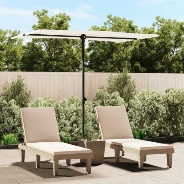 Outdoor Parasol with Aluminium Pole 2x1.5 m Sand White