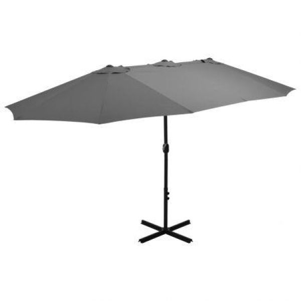 Outdoor Parasol With Aluminium Pole 460x270 Cm Anthracite