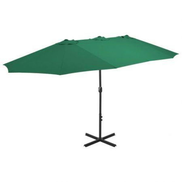 Outdoor Parasol With Aluminium Pole 460x270 Cm Green