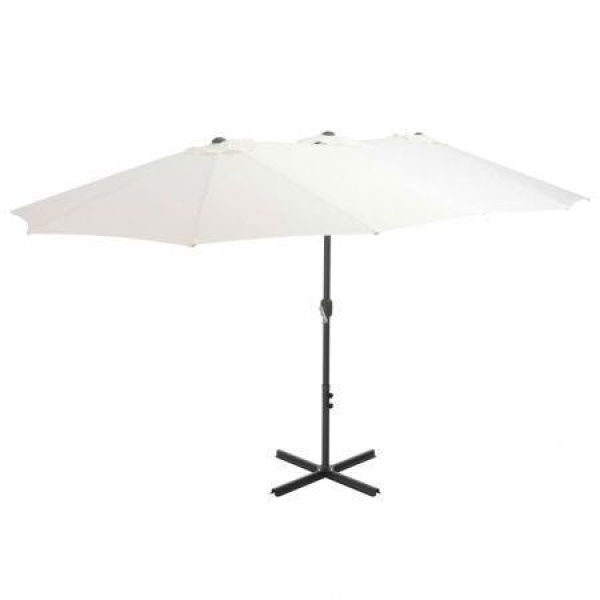 Outdoor Parasol With Aluminium Pole 460x270 Cm Sand