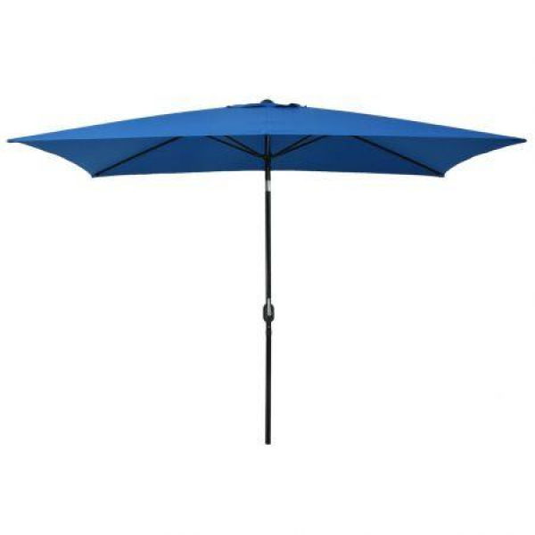 Outdoor Parasol With Metal Pole 300x200 Cm Azure