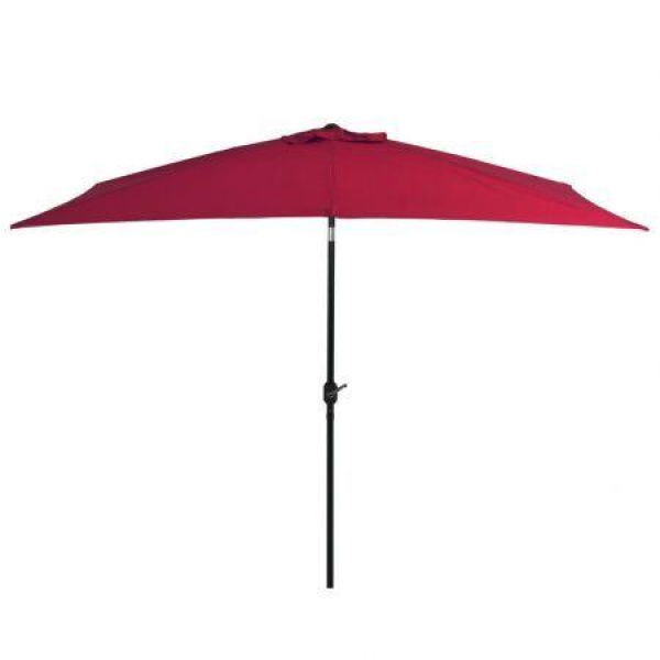 Outdoor Parasol With Metal Pole 300x200 Cm Bordeaux Red