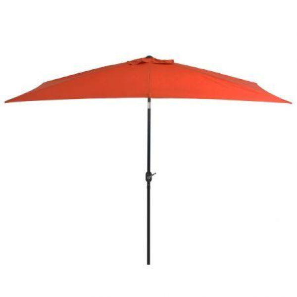 Outdoor Parasol With Metal Pole 300x200 Cm Terracotta