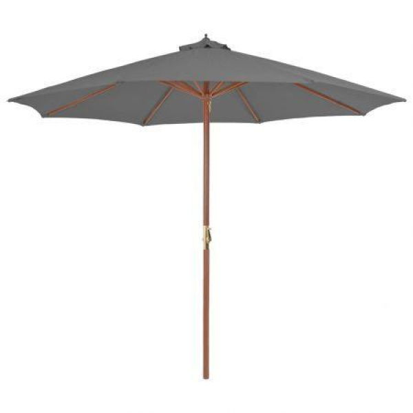 Outdoor Parasol With Wooden Pole 300 Cm Anthracite