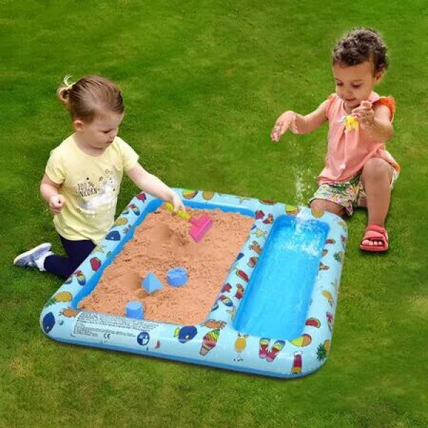 Outdoor sandpits digging water play areas fishing spots inflatable pools filled ocean balls Kids Gifts Summer family fun backyard