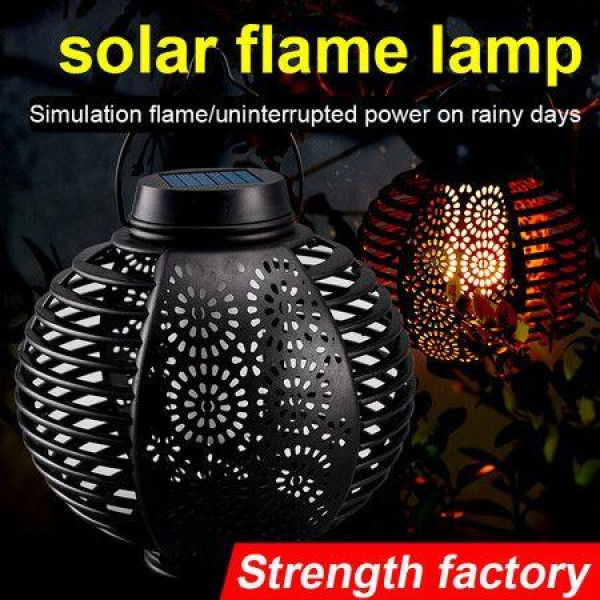 Outdoor Solar Hanging Lantern Lights Hollowed-Out LED Light Christmas Light For Garden Patio Courtyard Lawn Decorative Color Black