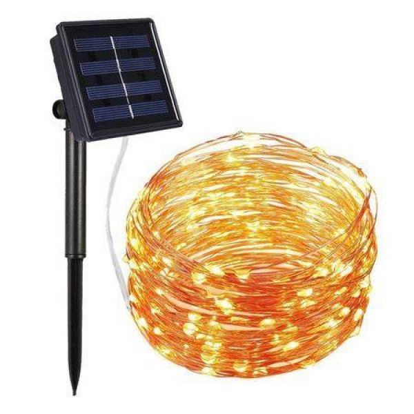 Outdoor Solar String Lights 66ft 200 LED Solar Powered Fairy Lights (Warm White)