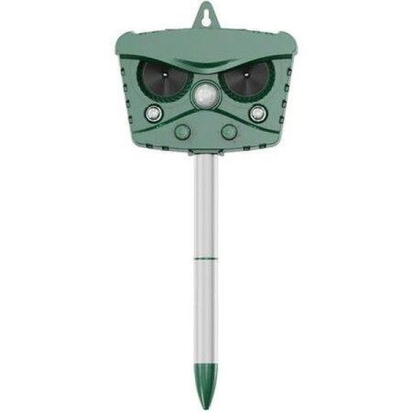 Outdoor Solar Ultrasonic Cat Repeller Animal Repeller Adjustable Frequency Waterproof Sound Ultrasonic Repeller (Green)