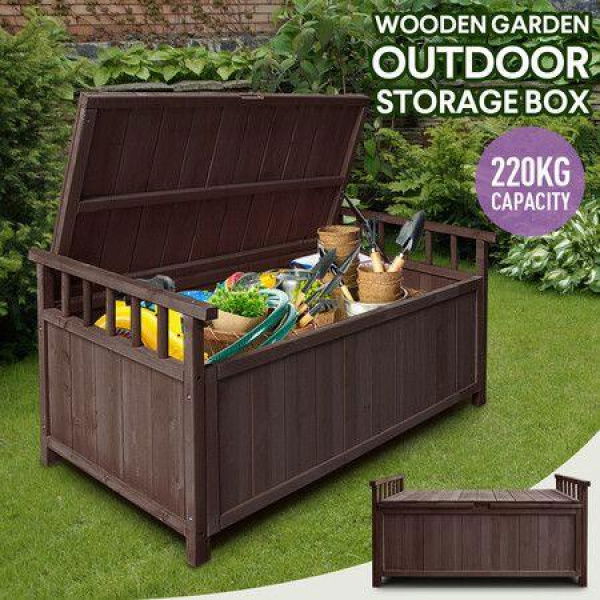 Wooden Outdoor Storage Box For Garden And Patio